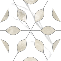 8 X 8 Alicante Beige Matte Decorative Porcelain Hexagon Tile