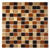 MA13-LS  1" SQUARE GLASS AND STONE MOSAIC BLEND