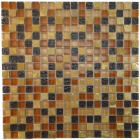 MA13-S  5/8" SQUARE GLASS AND STONE MOSAIC BLEND