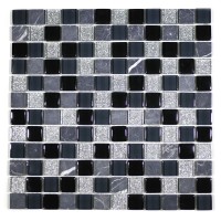 MA05-LS  1" SQUARE GLASS AND MARBLE MOSAIC BLEND