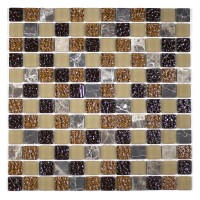 MA02-LS  1" SQUARE GLASS AND MARBLE MOSAIC BLEND