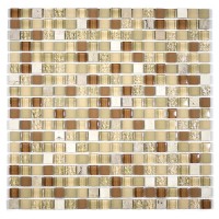 MA03-S  5/8" SQUARE GLASS AND STONE MOSAIC BLEND
