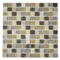 MA10-LS  1" SQUARE GLASS AND STONE CRACKLE MOSAIC