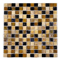MA11-LS 3/4" SQUARE RECYCLE GLASS AND STONE MOSAIC BLEND