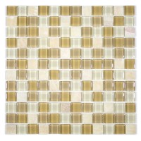 MA12-LS  1" SQUARE GLASS AND STONE MOSAIC BLEND