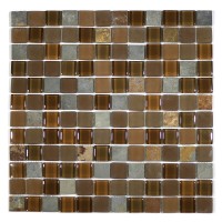 MA21-LS  1" SQUARE GLASS AND STONE MOSAIC BLEND