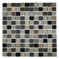 MA22-LS  1" SQUARE GLASS AND STONE MOSAIC BLEND