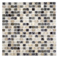 MA31-S  5/8" SQUARE GLASS AND STONE CRACKLE MOSAIC