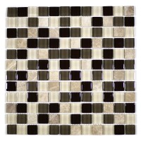 MA23-LS  1" SQUARE GLASS MOSAIC AND MARBLE BLEND