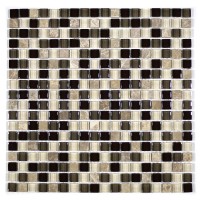MA23-S  5/8" SQUARE GLASS MOSAIC AND MARBLE BLEND