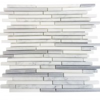 MA207-STS  3/8 Carrara, marwa, thasos Strips without space polished