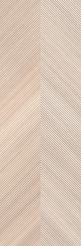 16 X 48 Vector Crema - Miel Chevrone textured Rectified Wall Tile