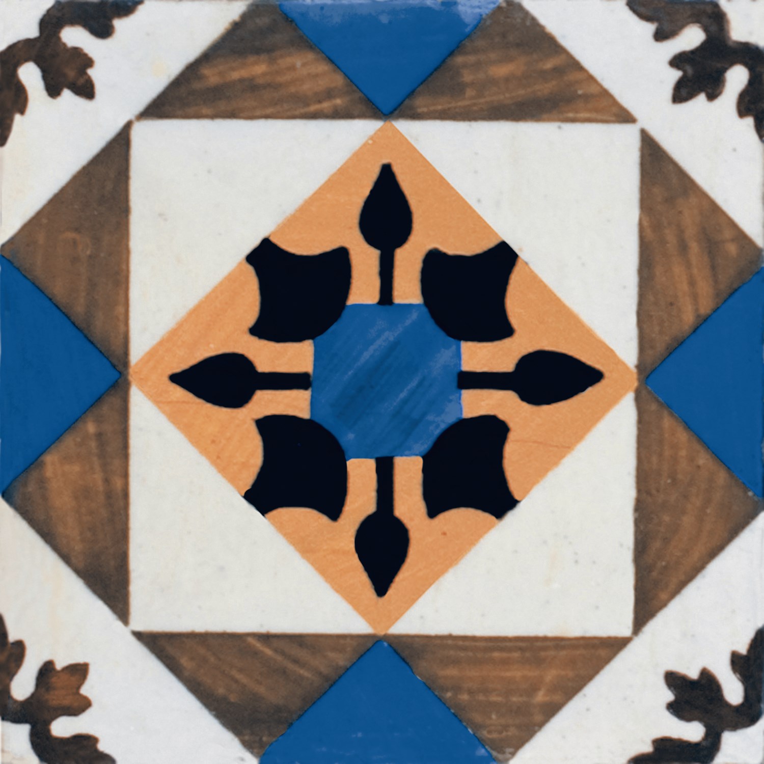 9 X 9 Art Deco 002 Azul Satin Porcelain tile 