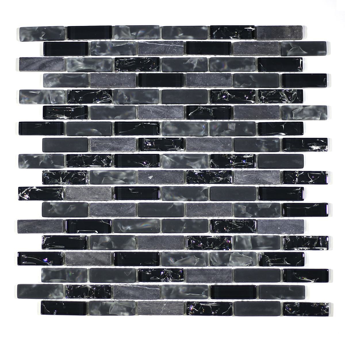 MA15-LB  2" BRICK GLASS CRACKLE AND MARBLE MOSAIC BLEND