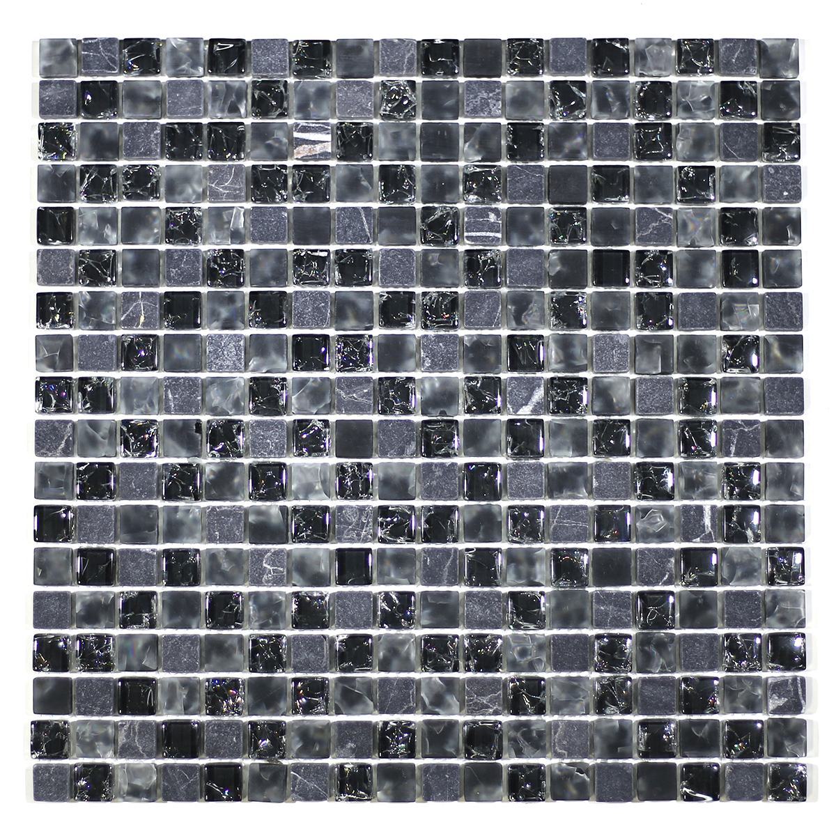 MA15-S  5/8" SQUARE GLASS CRACKLE AND MARBLE MOSAIC BLEND
