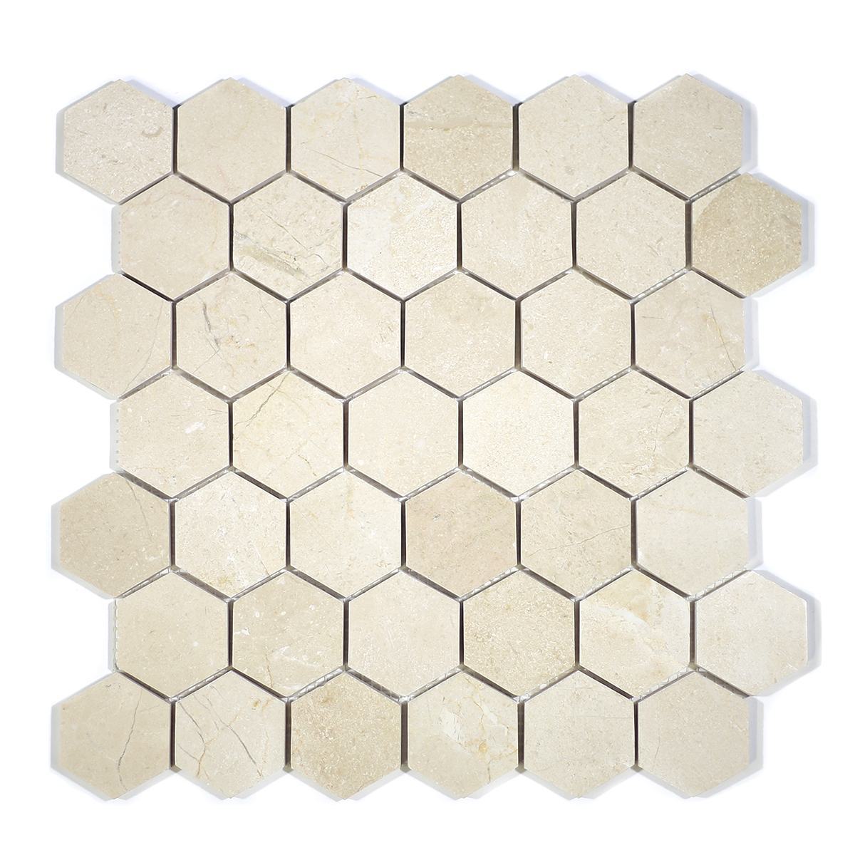 MA230-HX2  2" Crema Marfil Polished Hexagon