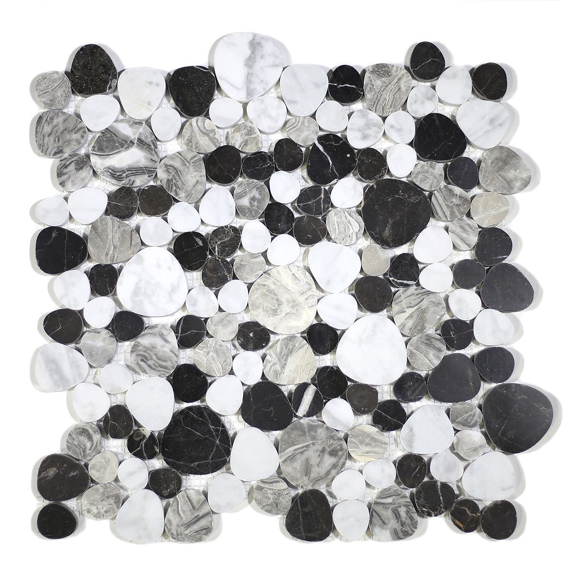 MA240-PB POLISHED Pebbles Carrara, Emparador, China dark 