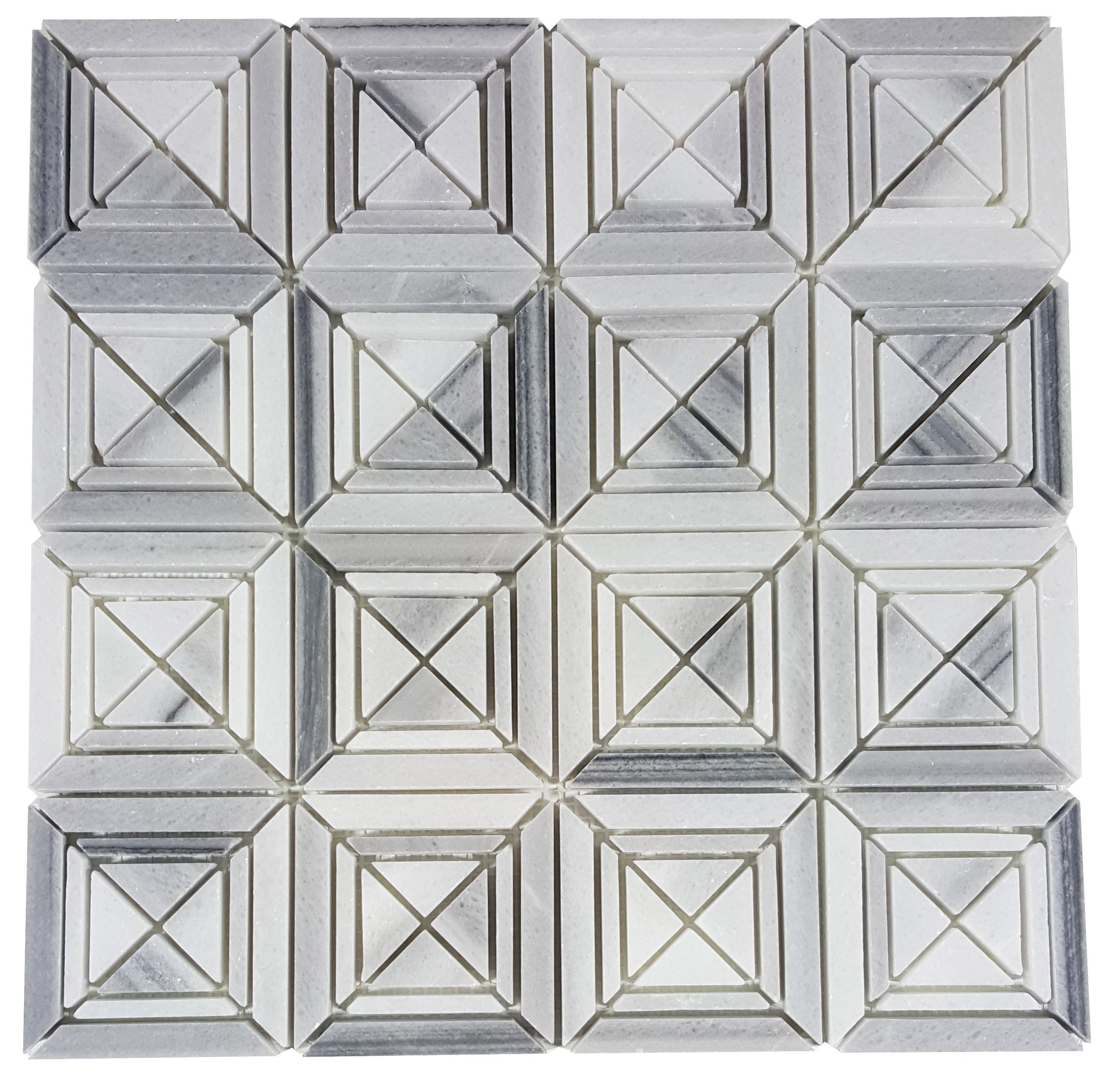 MA221-SQ  Marwa white Squares with space polished
